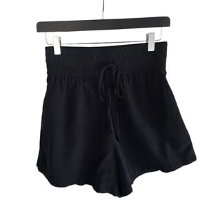 Open Edit Black High Waist Women's Shorts Stretch Waist Essential Summer Short